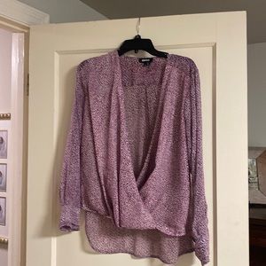 DKNY muted black and pink blouse